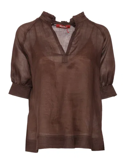 Max Mara Studio Shirt In Brown