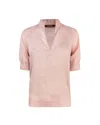 Max Mara Blusa In Garza Ramiè Rosa In Pink