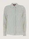 Max Mara Lama Striped Long-sleeved Shirt In White