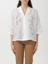Max Mara Relaxed Fit Shirt With Cut-out Embroidery In White