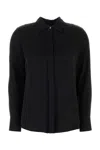 Max Mara Camicia Baden In Raso Stretch Nero Donna