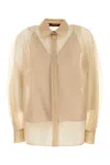 Max Mara Camicia Ovale In Organza Beige  Donna In Neutral