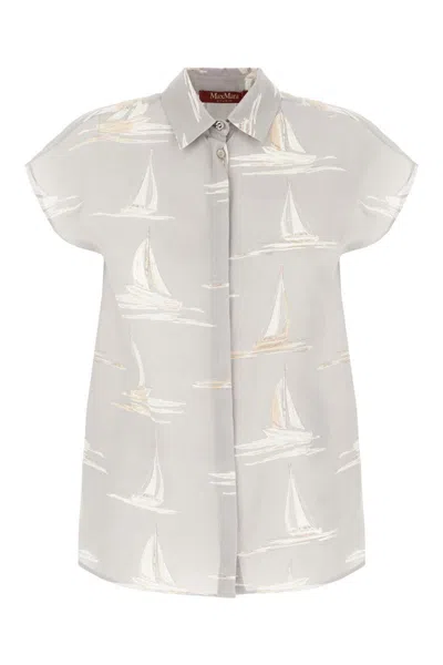 Max Mara Studio Shirts In Camel Gray