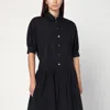 Max Mara Short Black Shirt Dress In Cotton