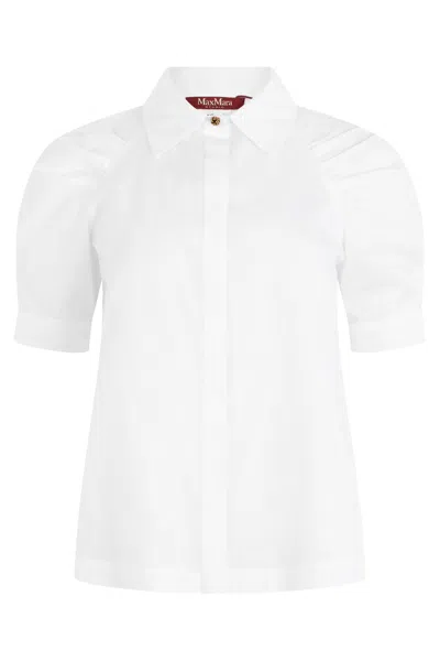 Max Mara Studio Short Sleeve Shirt In White