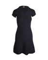 Max Mara Studio Short-sleeved V-neck Dress In Black Viscose In Black