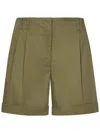 Max Mara Belt Loop Shorts In Green