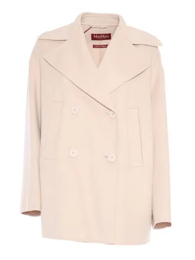 Max Mara Double-breasted Coat In Beige