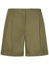 Max Mara Belt Loop Shorts In Green