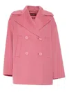 Max Mara Spadino Peony Coat In Pink