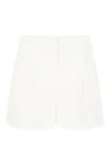 Max Mara White Stretch Cotton Shorts In White