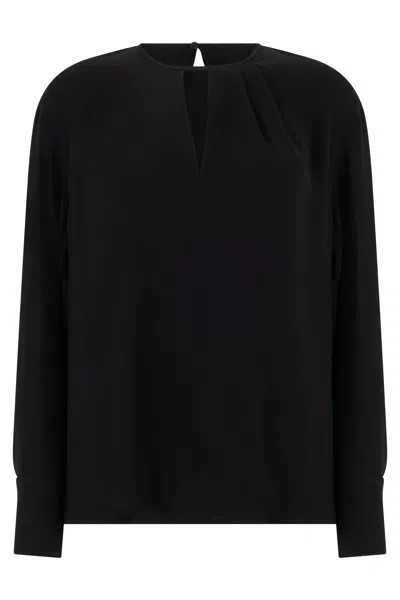 Max Mara Studio Silk Blouse In Black
