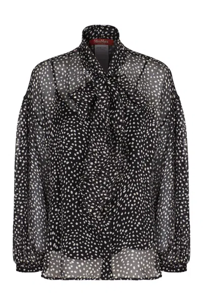 MAX MARA MAX MARA STUDIO SILK BLOUSE WITH POLKA DOTS