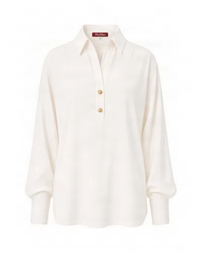 Max Mara Studio Silk Button-front Shirt Blouse In Seta