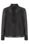 Max Mara Studio Silk Chiffon Shirt In Black