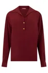 Max Mara Studio Silk Polo In Red