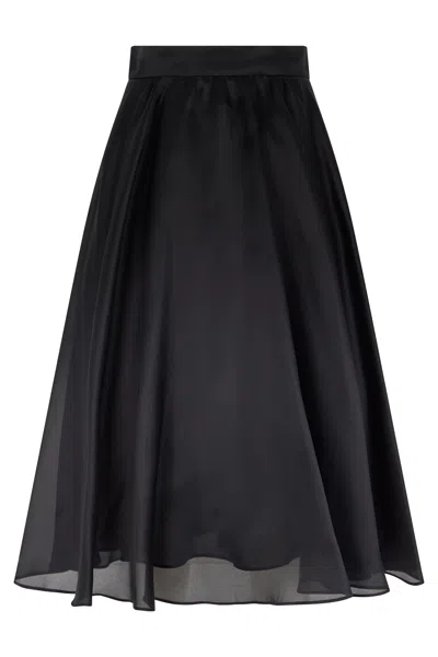 Max Mara Studio Silk Skirt In Black