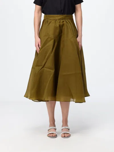 Max Mara Studio Silk Skirt In Green