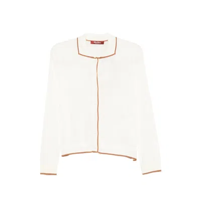 Max Mara Studio Silk-wool Blend Sweater In White