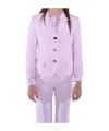 Max Mara Studio Single-breasted Belted Jacket In Purple