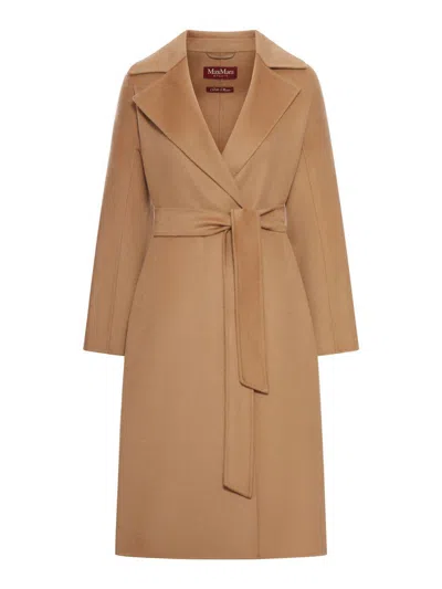 Max Mara Studio Single Breasted Coat In Brown