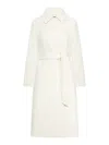 Max Mara Wool Robe Coat In White