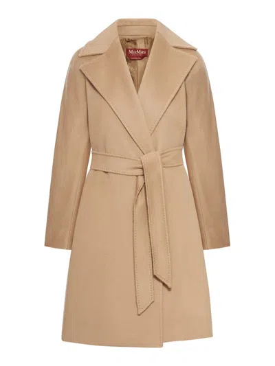 Max Mara Studio Single Breasted Coat In Nude