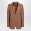 Max Mara Studio Single-breasted Jacket In Hazelnut Colour In Brown