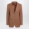 Max Mara Studio Single-breasted Jacket In Hazelnut Colour In Brown