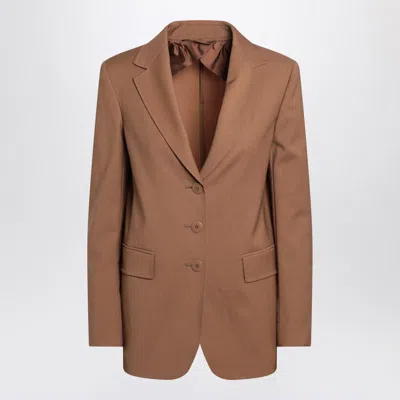 MAX MARA MAX MARA STUDIO SINGLE-BREASTED JACKET IN HAZELNUT COLOUR