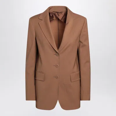 Max Mara Studio  Single-breasted Jacket In Hazelnut Colour
