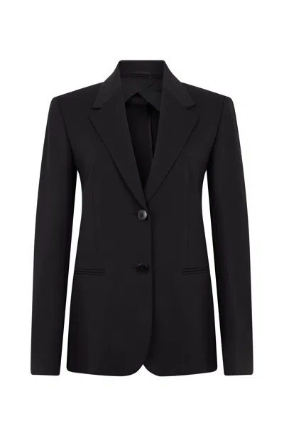 Max Mara Studio Single-breasted Blazer Jacket With Reversible Collar In Black