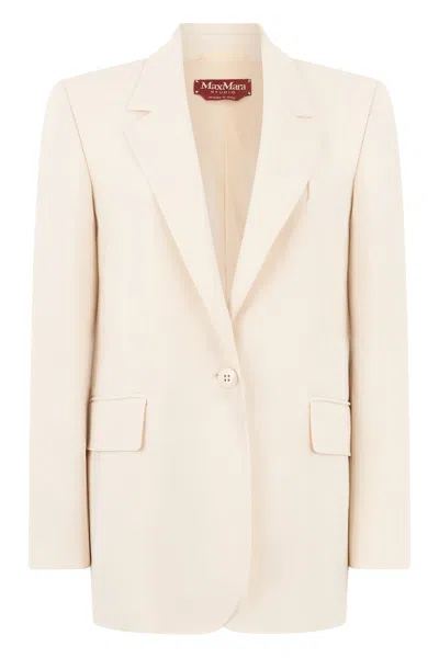 Max Mara Studio Single-breasted Blazer In Neutral