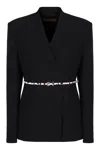 Max Mara Studio Single-breasted Blazer With Belt In Black