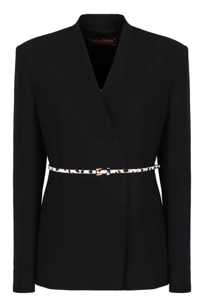 MAX MARA MAX MARA STUDIO SINGLE-BREASTED BLAZER WITH BELT