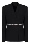 Max Mara Studio Single-breasted Blazer With Belt In Black