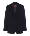 Max Mara Tailored Jacket Linz Notched Lapels Buttons In Blue