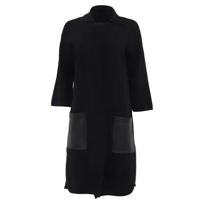 Max Mara Studio Single-breasted Coat With Pockets In Black Silk