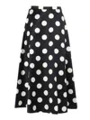Max Mara Moneta Cotton And Silk Midi Skirt In Black