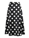Max Mara Moneta Cotton And Silk Midi Skirt In Black