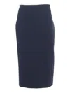 Max Mara High Waist Midi Skirt In Blue