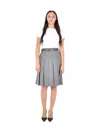 Max Mara Gimmy Pleated Belted Skirt In Gray