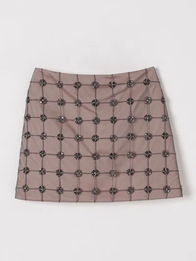Max Mara Studio Skirt Woman Pink In Brown