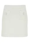 Max Mara Studio White Triacetate Blend Pagine Mini Skirt