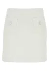 Max Mara Studio White Triacetate Blend Pagine Mini Skirt In Multi