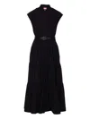 Max Mara Studio Sleeveless Belted Dress In Multi