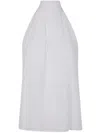 Max Mara Studio Sleeves Less Ribbon Silky "jumbo" Top Clothing In White