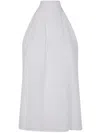 Max Mara Studio Sleeves Less Ribbon Silky "jumbo" Top Clothing In White