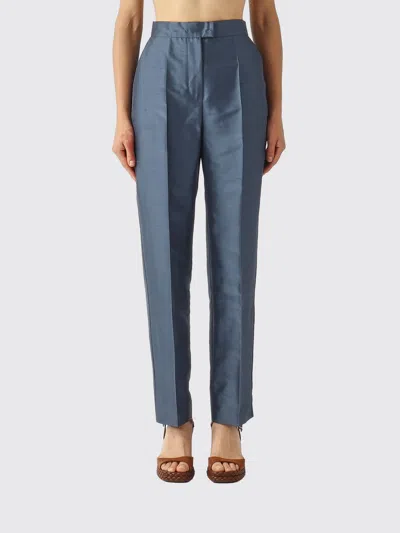 Max Mara Studio Slim Fit Silk Trousers In Multi