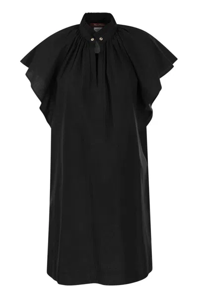 Max Mara Flutter-sleeve Sospiro Dress In Black